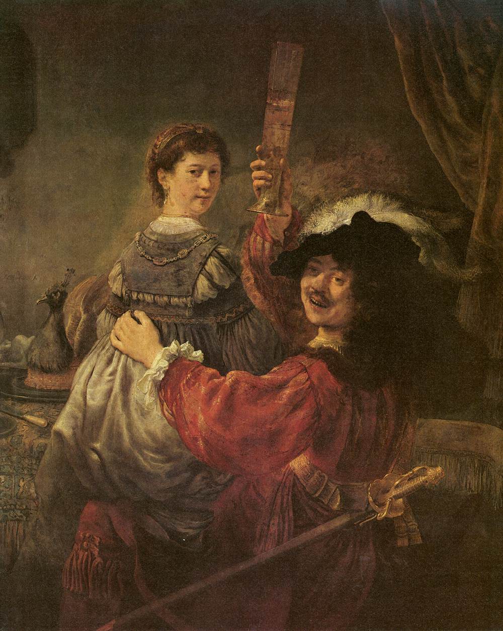 Rembrandt And Saskia In The Scene Of The Prodigal Son In The Tavern by Rembrandt